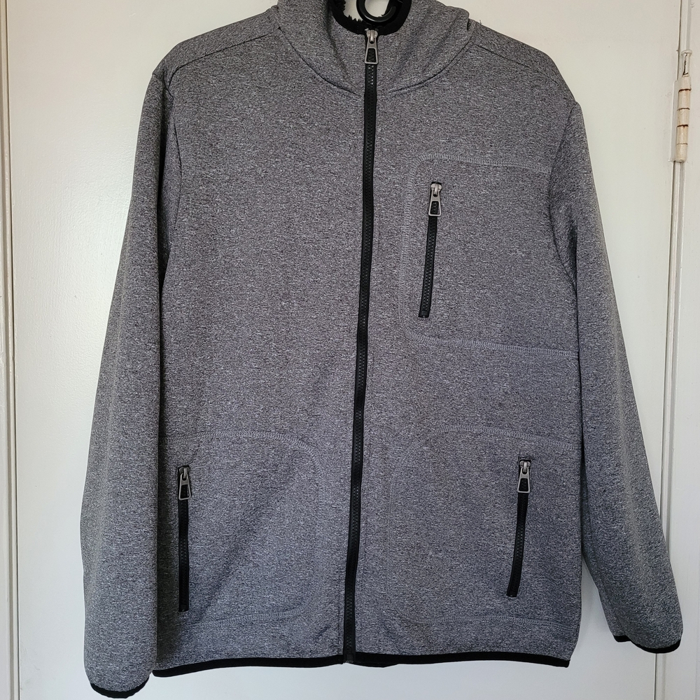 U.S. Life Men's Heather Gray Sherpa-Fleece Lined Full-Zip Hoodie